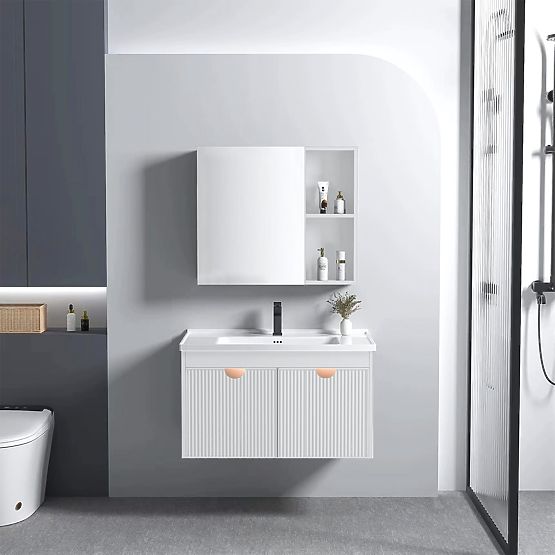 Ensemble de meubles de salle de bain avec lavabo Mario 60cm Blanc