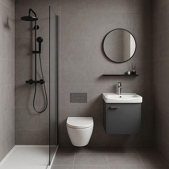 Ensemble de meubles de salle de bain avec lavabo Molly 40 cm Gris