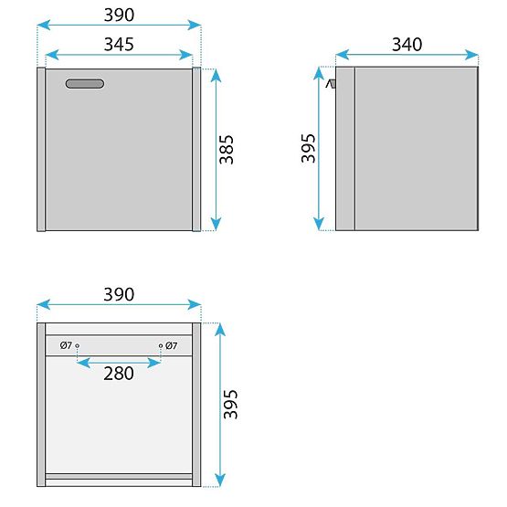 Ensemble de meubles de salle de bain avec lavabo Molly 40 cm Gris