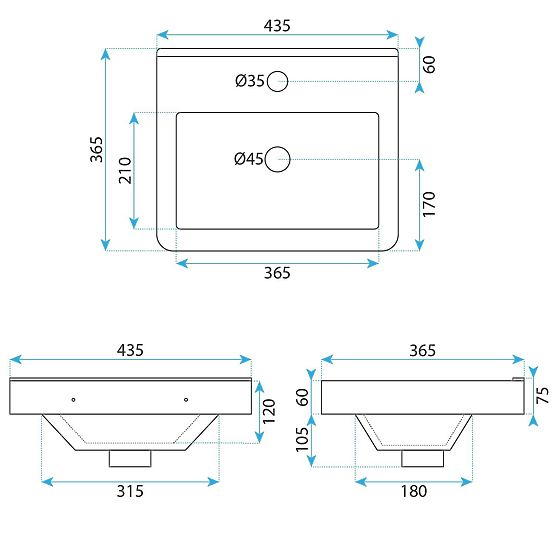 Ensemble de meubles de salle de bain avec lavabo Molly 40 cm Gris