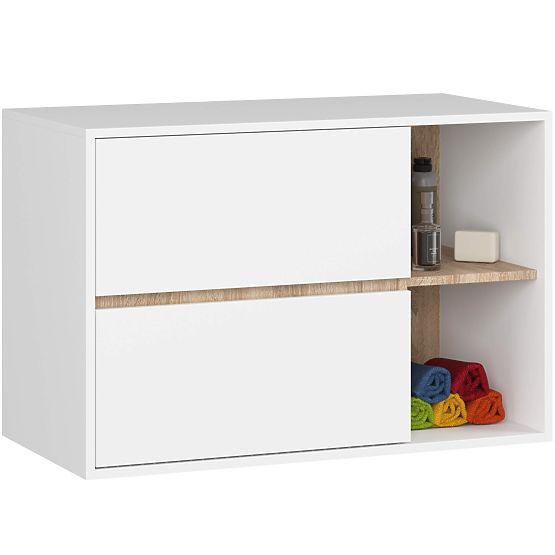 ENSEMBLE DE MEUBLES DE SALLE DE BAIN SUSPENDUS VAMI BLANC / CHÊNE SONOMA