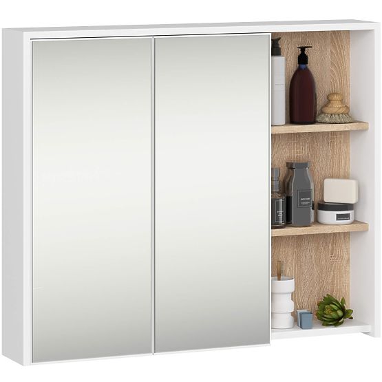 ENSEMBLE DE MEUBLES DE SALLE DE BAIN SUSPENDUS VAMI BLANC / CHÊNE SONOMA