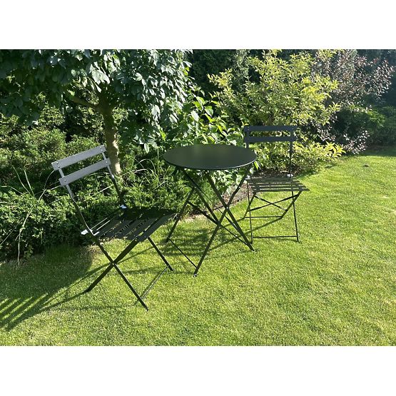 Ensemble de mobilier de balcon (2 x chaises pliantes + table) SEMPLICI Acier Noir