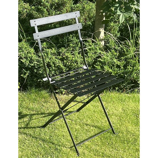 Ensemble de mobilier de balcon (2 x chaises pliantes + table) SEMPLICI Acier Noir