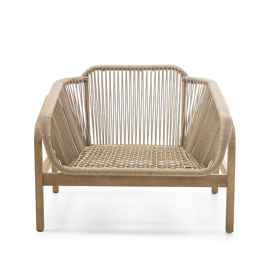 Ensemble de mobilier de jardin Belpasso, tressage, bois d'eucalyptus FSC, aspect teck, beige clair