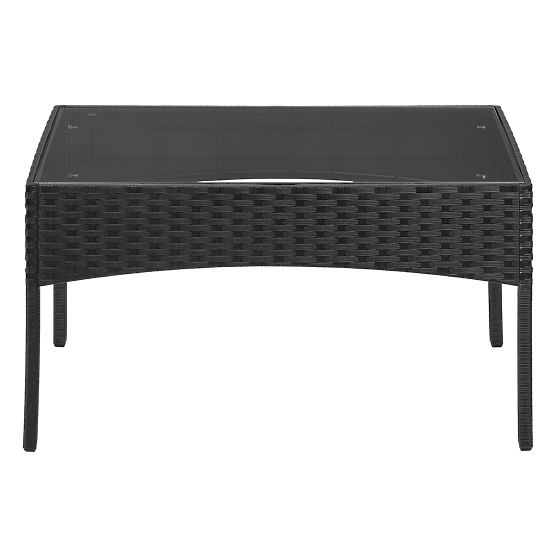 Ensemble de mobilier de jardin CAMELIA noir avec coussins noirs