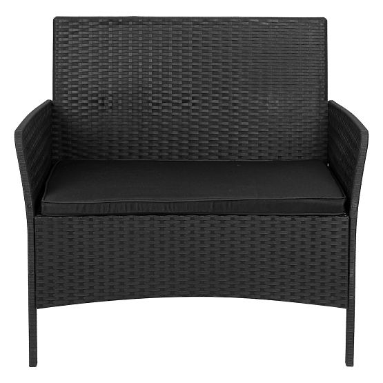 Ensemble de mobilier de jardin CAMELIA noir avec coussins noirs