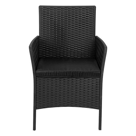 Ensemble de mobilier de jardin CAMELIA noir avec coussins noirs