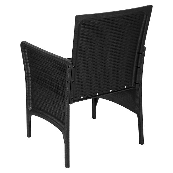 Ensemble de mobilier de jardin CAMELIA noir avec coussins noirs