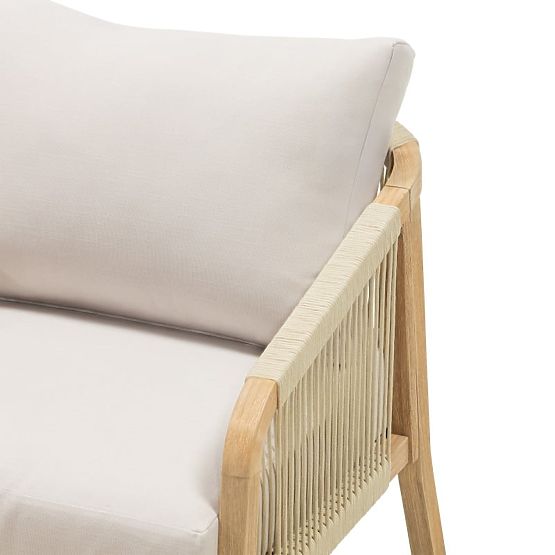 Ensemble de mobilier de jardin Castello, tressage, bois d'acacia FSC, aspect teck, beige