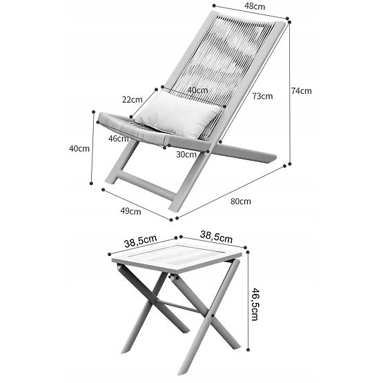 Ensemble de mobilier de jardin CHILL ONYKS