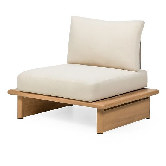 Ensemble de mobilier de jardin Conny en aluminium, beige clair, effet bois