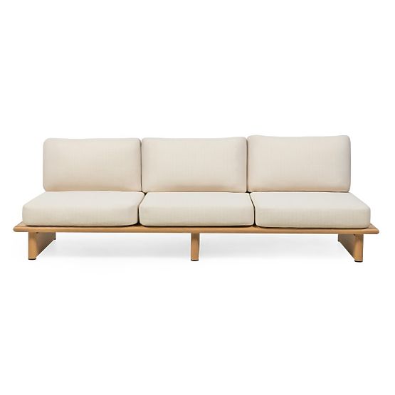 Ensemble de mobilier de jardin Conny en aluminium, beige clair, effet bois