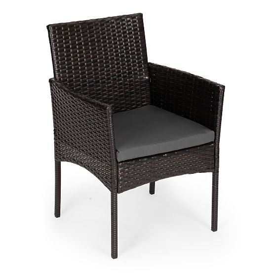 Ensemble de mobilier de jardin en résine tressée 2 chaises table brun foncé MultiGarden