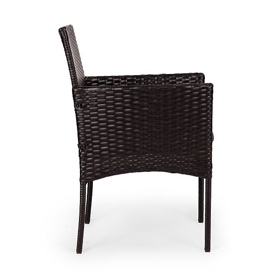 Ensemble de mobilier de jardin en résine tressée 2 chaises table brun foncé MultiGarden