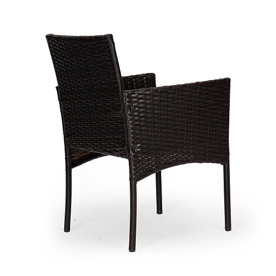 Ensemble de mobilier de jardin en résine tressée 2 chaises table brun foncé MultiGarden