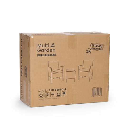 Ensemble de mobilier de jardin en résine tressée 2 chaises table brun foncé MultiGarden