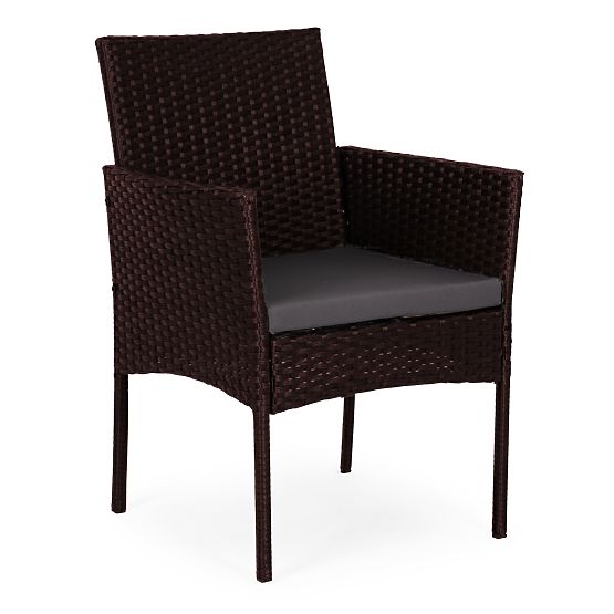 Ensemble de mobilier de jardin en résine tressée banc table chaises marron foncé MultiGarden