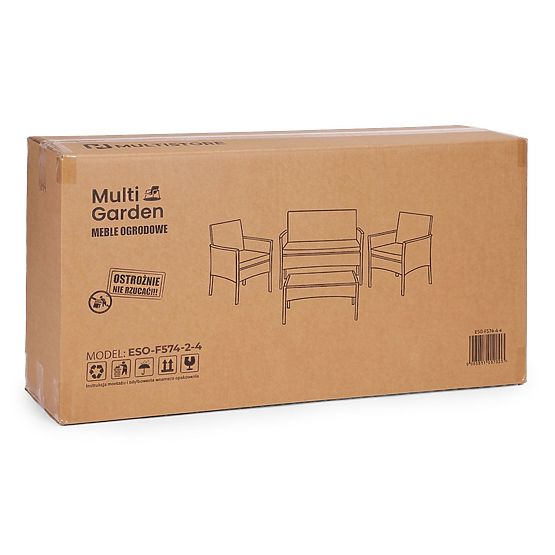 Ensemble de mobilier de jardin en résine tressée banc table chaises marron foncé MultiGarden