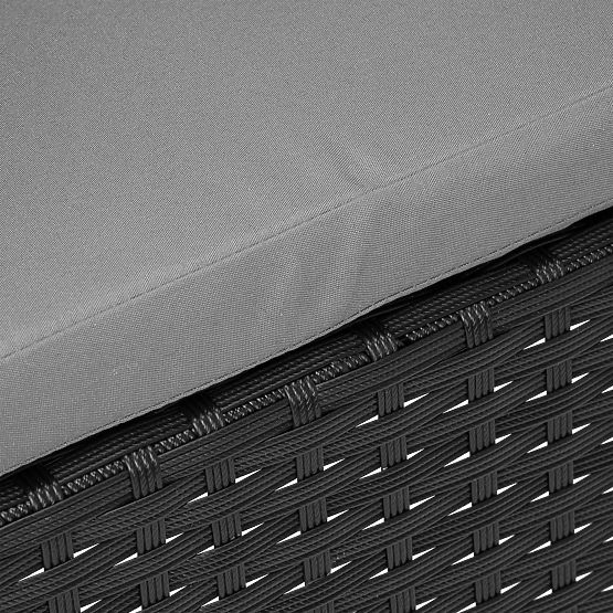 Ensemble de mobilier de jardin en résine tressée MAGNOLIA noir avec coussins gris