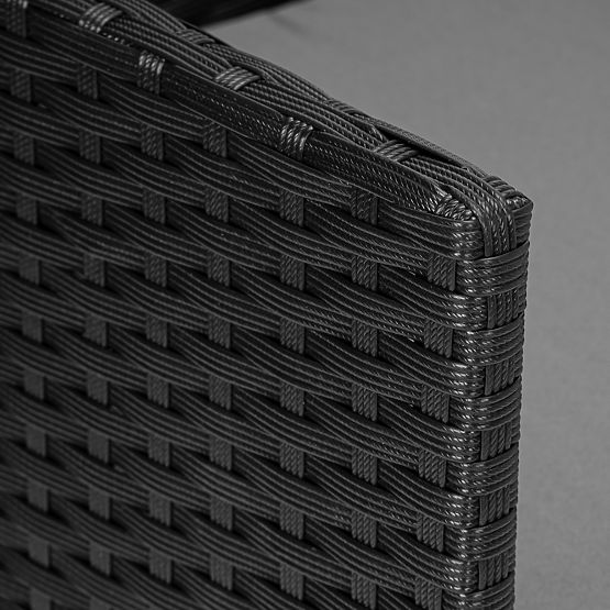 Ensemble de mobilier de jardin en résine tressée MAGNOLIA noir avec coussins gris