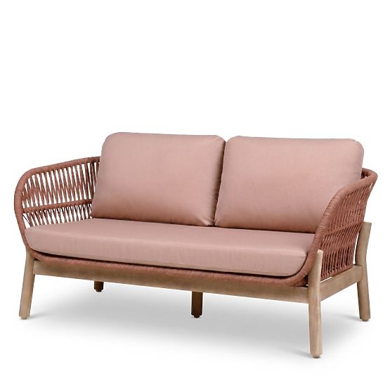Ensemble de mobilier de jardin Fiorentino aspect teck, tressage, bois d'acacia clair FSC, terre cuit