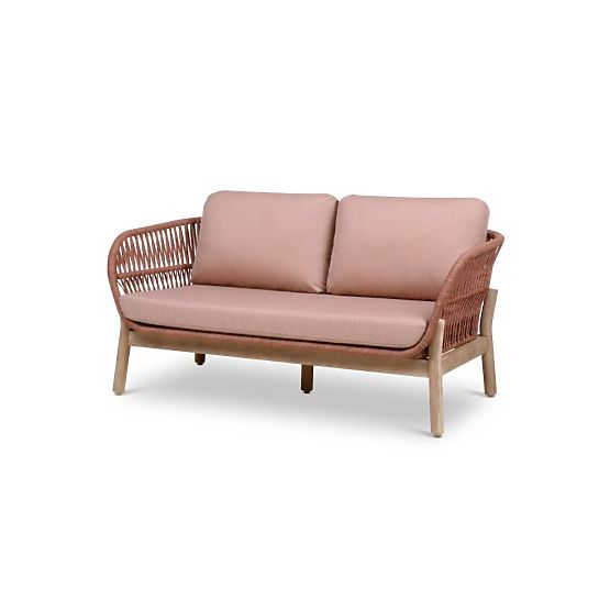 Ensemble de mobilier de jardin Fiorentino aspect teck, tressage, bois d'acacia clair FSC, terre cuit