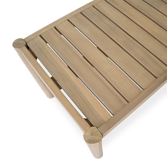 Ensemble de mobilier de jardin Fiorentino aspect teck, tressé, bois d'acacia clair FSC, vert, arrond