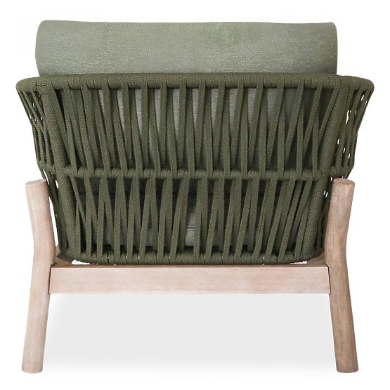 Ensemble de mobilier de jardin Fiorentino aspect teck, tressé, bois d'acacia clair FSC, vert, arrond
