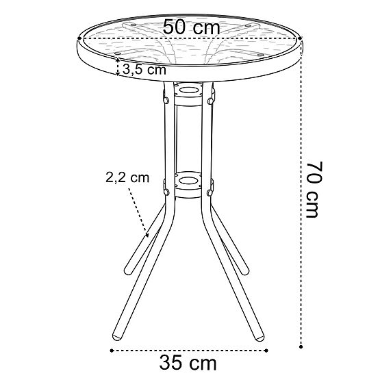 Ensemble de mobilier de jardin FLORA table + 2 chaises