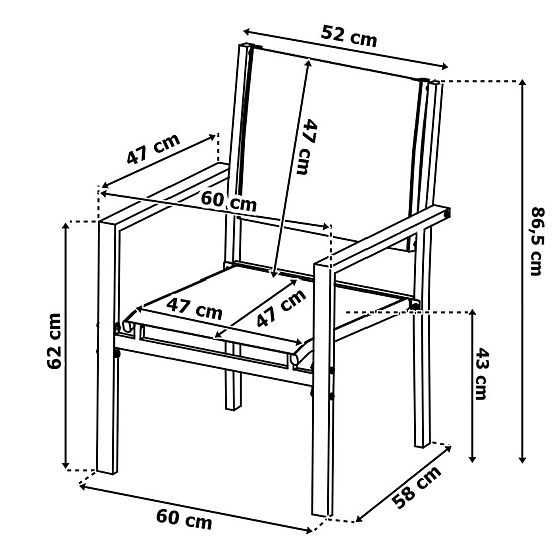 Ensemble de mobilier de jardin GRACIOSA NOIR