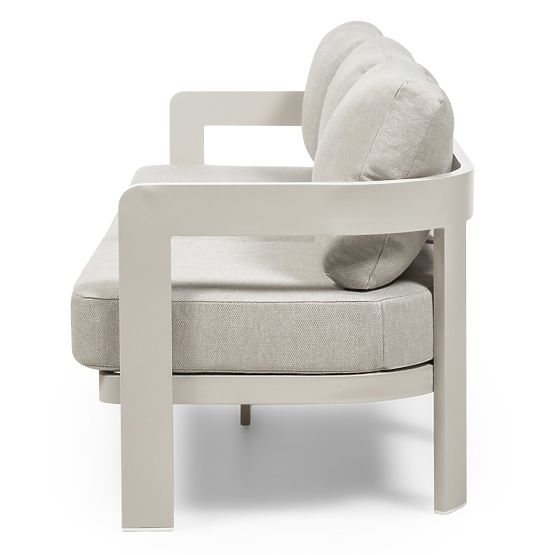 Ensemble de mobilier de jardin Japori, aluminium, beige clair, arrondi