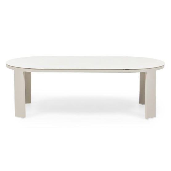 Ensemble de mobilier de jardin Japori, aluminium, beige clair, arrondi