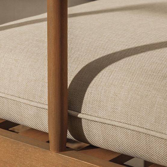 Ensemble de mobilier de jardin Mortlake en bois d'eucalyptus FSC, aspect teck, beige clair