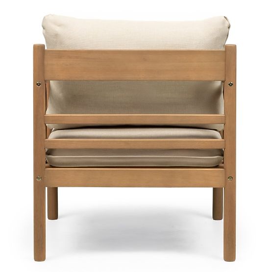 Ensemble de mobilier de jardin Mortlake en bois d'eucalyptus FSC, aspect teck, beige clair