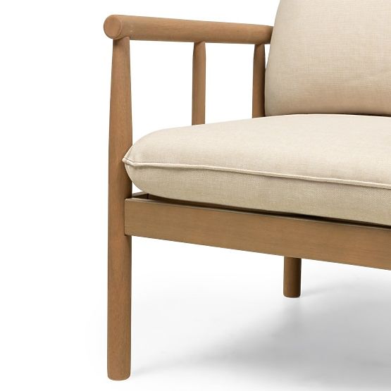 Ensemble de mobilier de jardin Mortlake en bois d'eucalyptus FSC, aspect teck, beige clair
