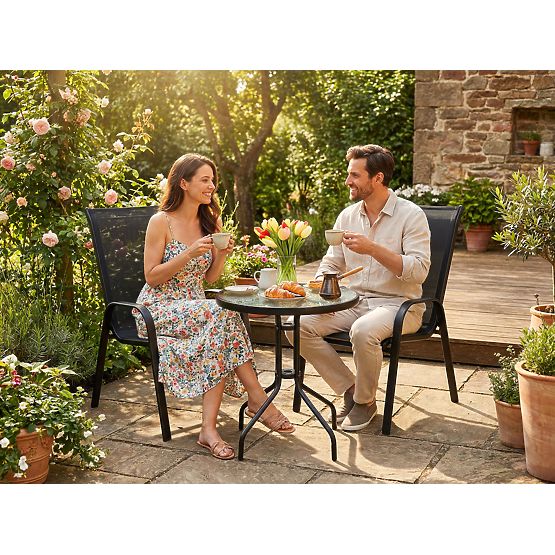 Ensemble de mobilier de jardin PALMA table + 2 chaises