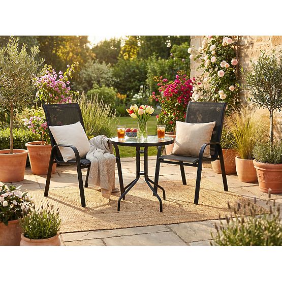 Ensemble de mobilier de jardin PALMA table + 2 chaises