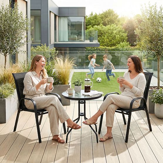 Ensemble de mobilier de jardin PALMA table + 2 chaises