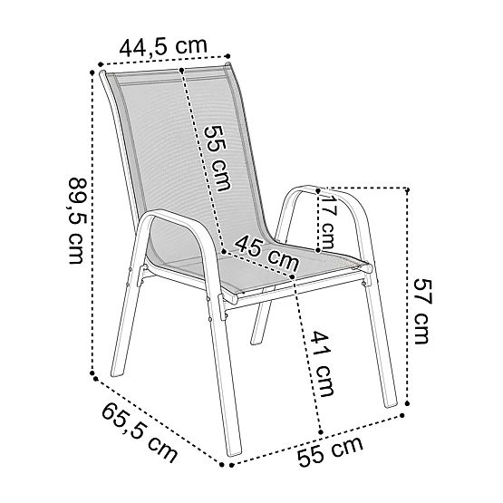 Ensemble de mobilier de jardin PALMA table + 2 chaises