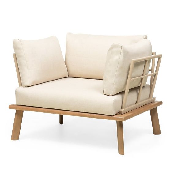 Ensemble de mobilier de jardin Penne bois d'eucalyptus FSC, aluminium, beige