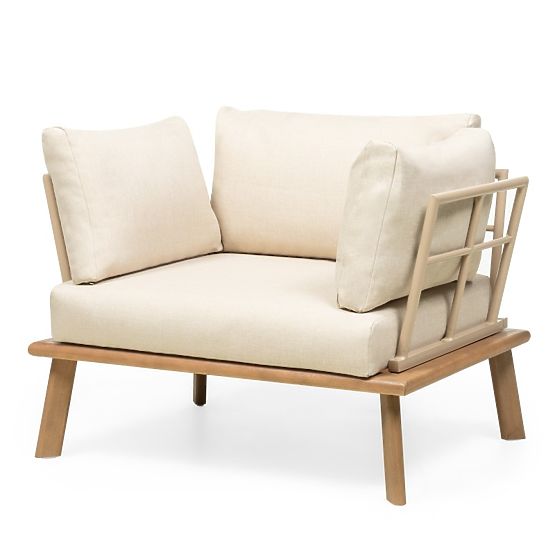 Ensemble de mobilier de jardin Penne bois d'eucalyptus FSC, aluminium, beige