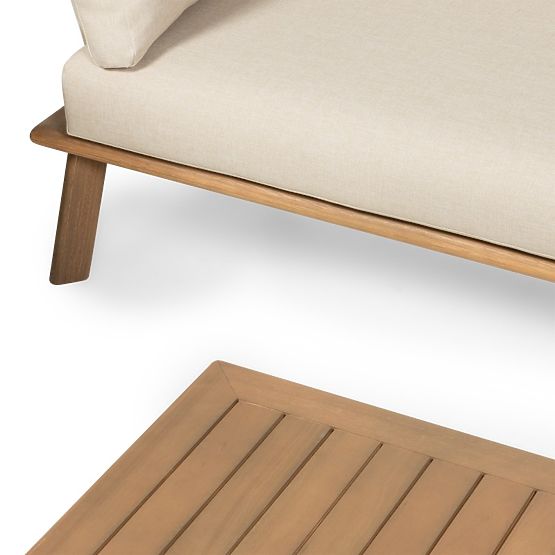 Ensemble de mobilier de jardin Penne bois d'eucalyptus FSC, aluminium, beige
