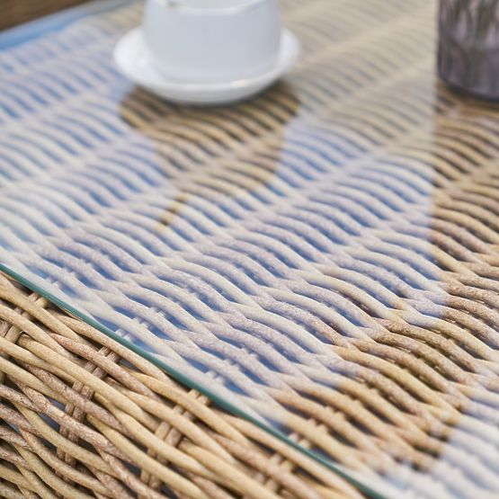 Ensemble de mobilier de jardin Sandy, résine tressée, beige