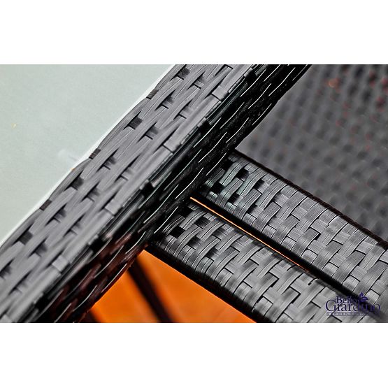 Ensemble de mobilier de salle à manger en résine tressée (table 150×90 cm + 6 chaises) AVVICENTE, no