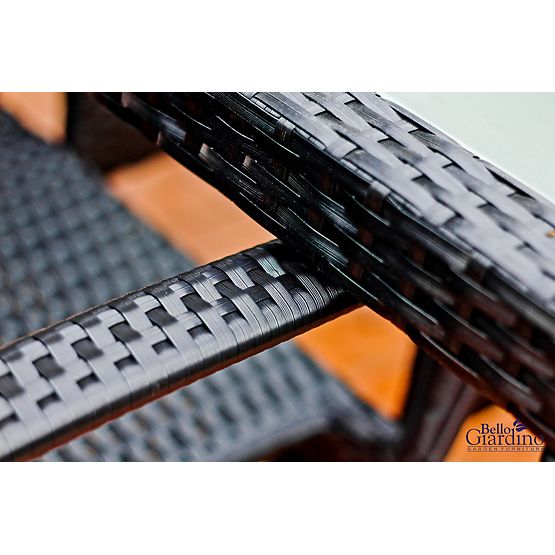 Ensemble de mobilier de salle à manger en résine tressée (table 150×90 cm + 6 chaises) AVVICENTE, no