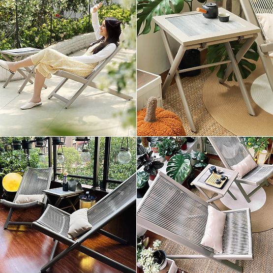 Ensemble de mobilier de terrasse CHILL SAND chaises longues et table