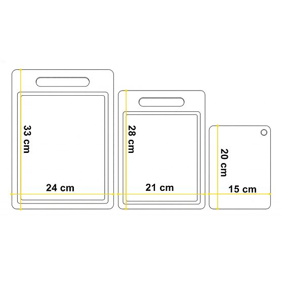 Ensemble de planches à découper en bambou TAVOLA 3 pièces