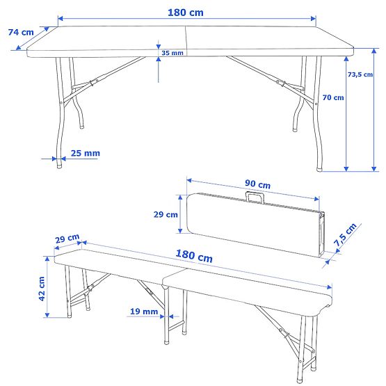 Ensemble de restauration Feta 180 Black +2 bancs