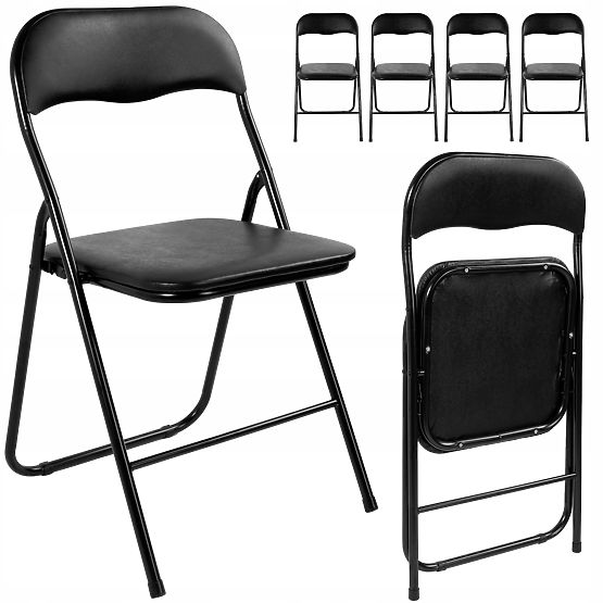 Ensemble de restauration FETA BLACK 180 cm + 6 chaises BASICO